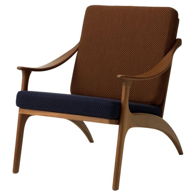 Lean Back Lounge Chair Mosaic Teak, Royal Blue, Spicy Brown by Warm Nordic For Sale at 1stDibs
