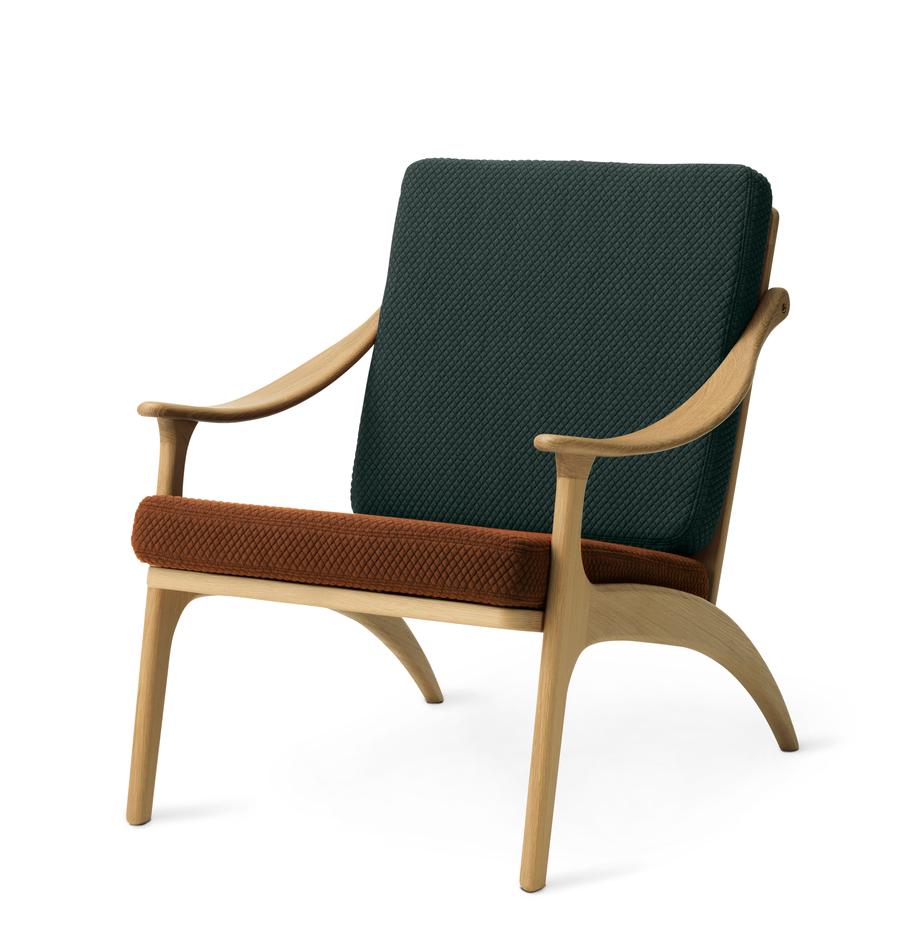 Danish Lean Back Lounge Chair Nabuk Teak Seppia by Warm Nordic For Sale
