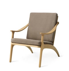 Lean Back Lounge Chair Nabuk White Oiled Oak Seppia by Warm Nordic