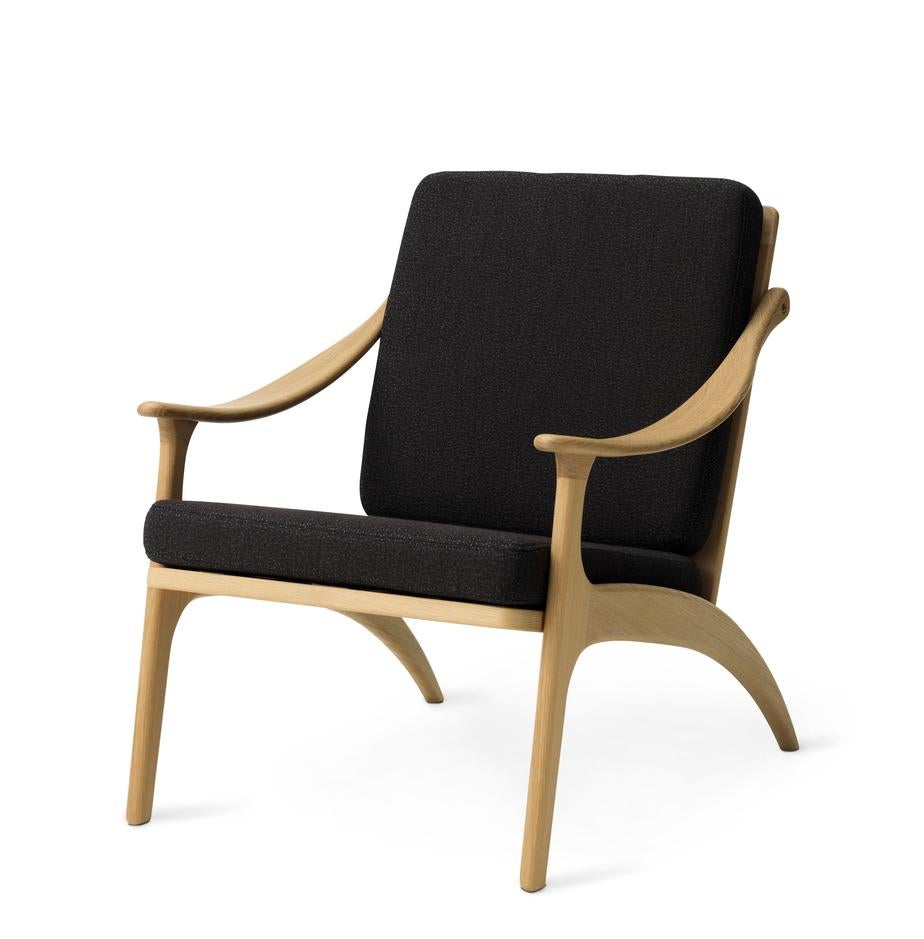 Danish Lean Back Lounge Chair Nabuk White Oiled Oak Seppia by Warm Nordic For Sale