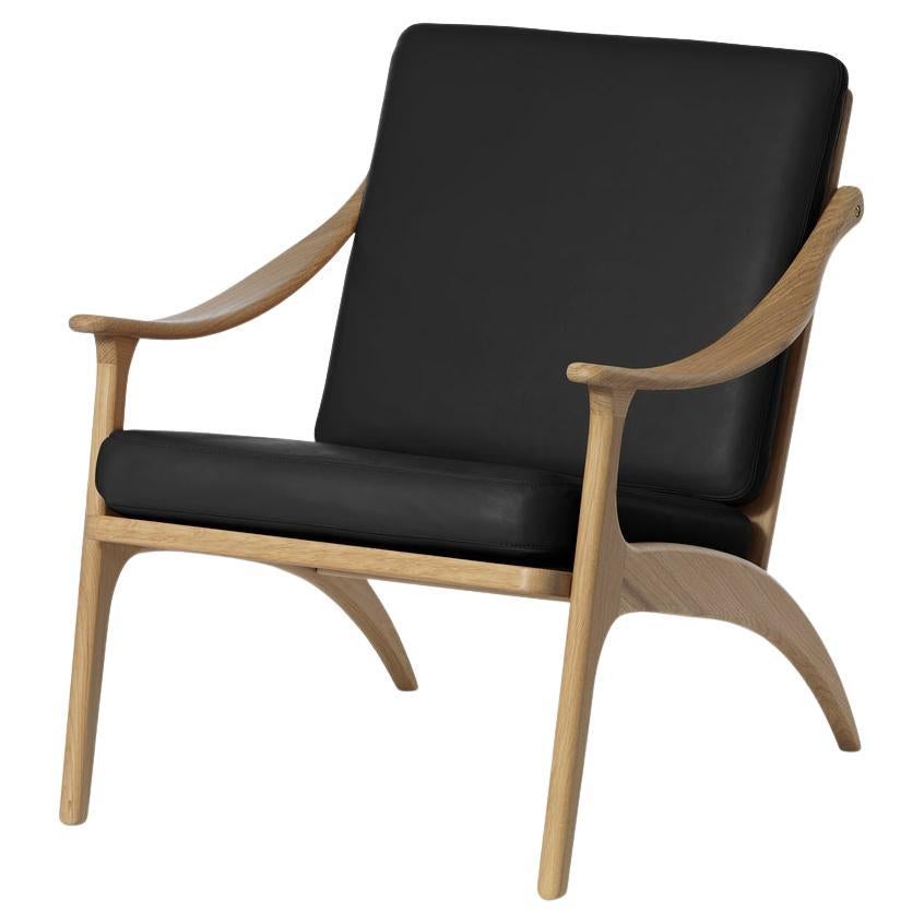 Lean Back Lounge Chair Sevilla Teak Black by Warm Nordic For Sale