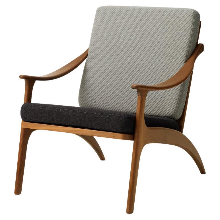 Lean Back Lounge Chair Sprinkles Teak, Light Sage, Mocca by Warm Nordic For Sale