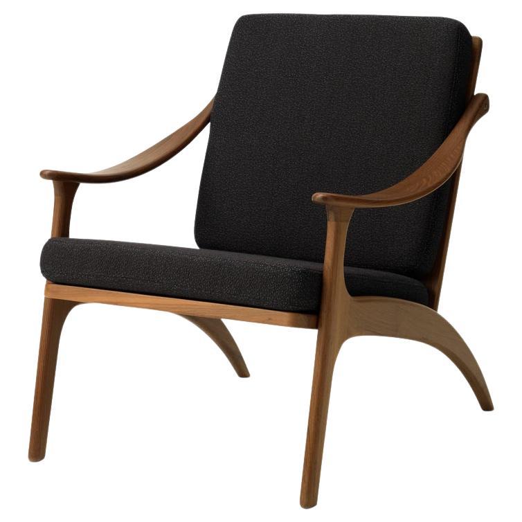 Lean Back Lounge Chair Teak Amber Coffee Brown by Warm Nordic For Sale