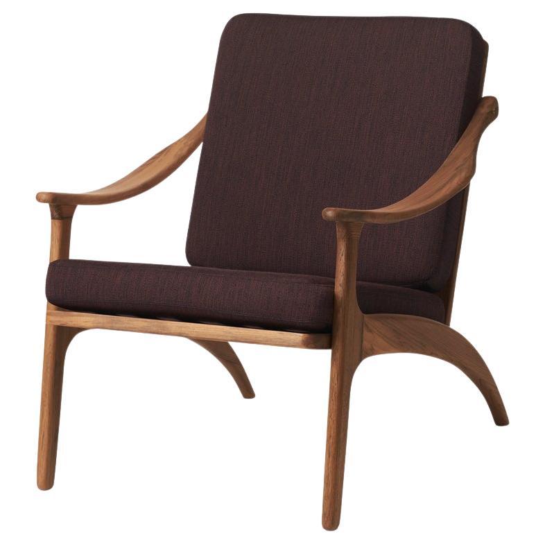 Lean Back Lounge Chair Teak Coffee Brown by Warm Nordic For Sale