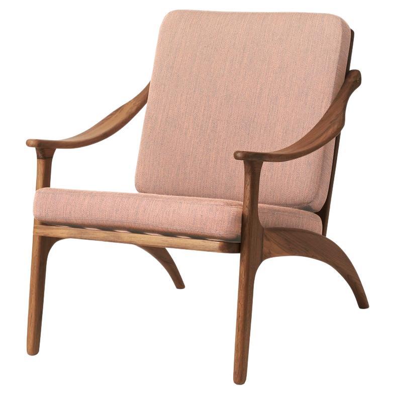 Lean Back Lounge Chair Teak Pale Rose by Warm Nordic For Sale