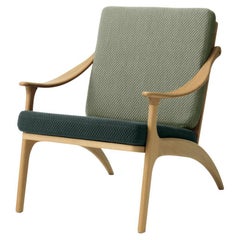Lean Back Lounge Chair White Oak, Petrol Shade, Light Sage by Warm Nordic
