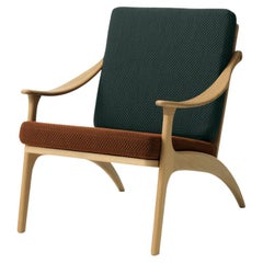 Lean Back Lounge Chair White Oak Spicy Brown Petrol Shade by Warm Nordic