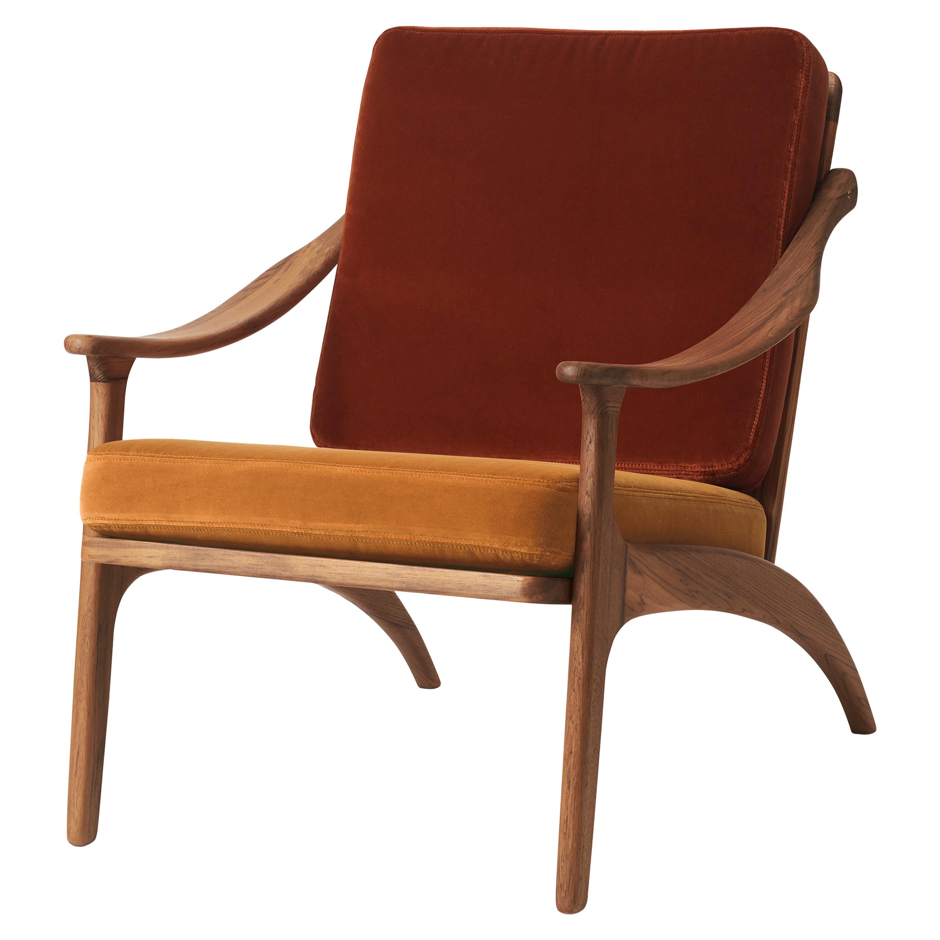 For Sale: Red (Ritz 3701,1688) Lean Back Lounge Two-Tone Chair in Teak, by Arne Hovmand-Olsen from Warm Nordic