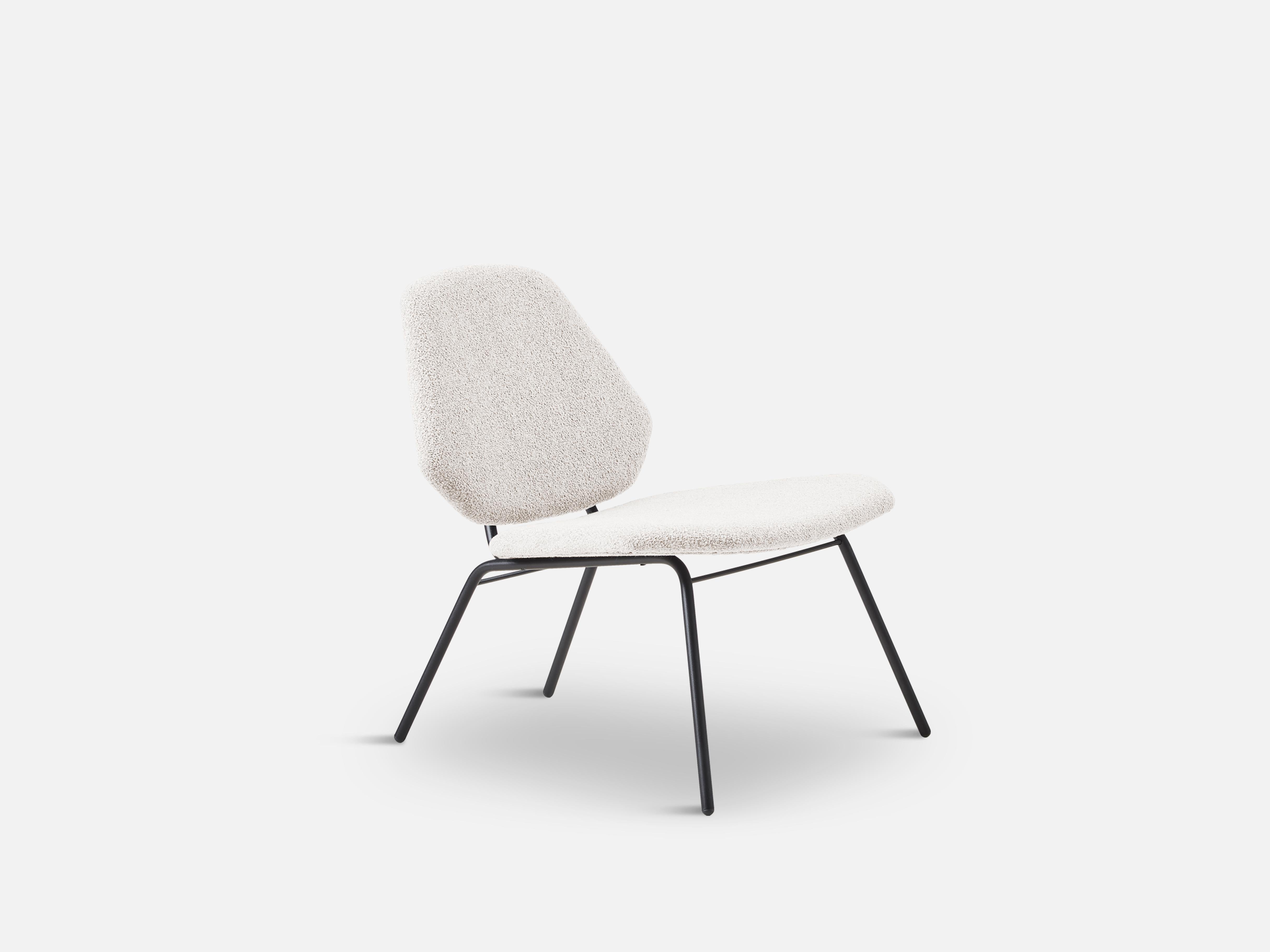 Lean ivory lounge chair by Nur Design
Materials: Plywood, fibre and foam.
Dimensions: D 66 x W 64 x H 72 cm
Also available in different colors.

The founders, Mia and Torben Koed, decided to put their 30 years of experience into a new project.