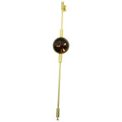 Lean Light, Black & Gold Leaf Glass with Brushed Brass Finish, Wall/Floor Light