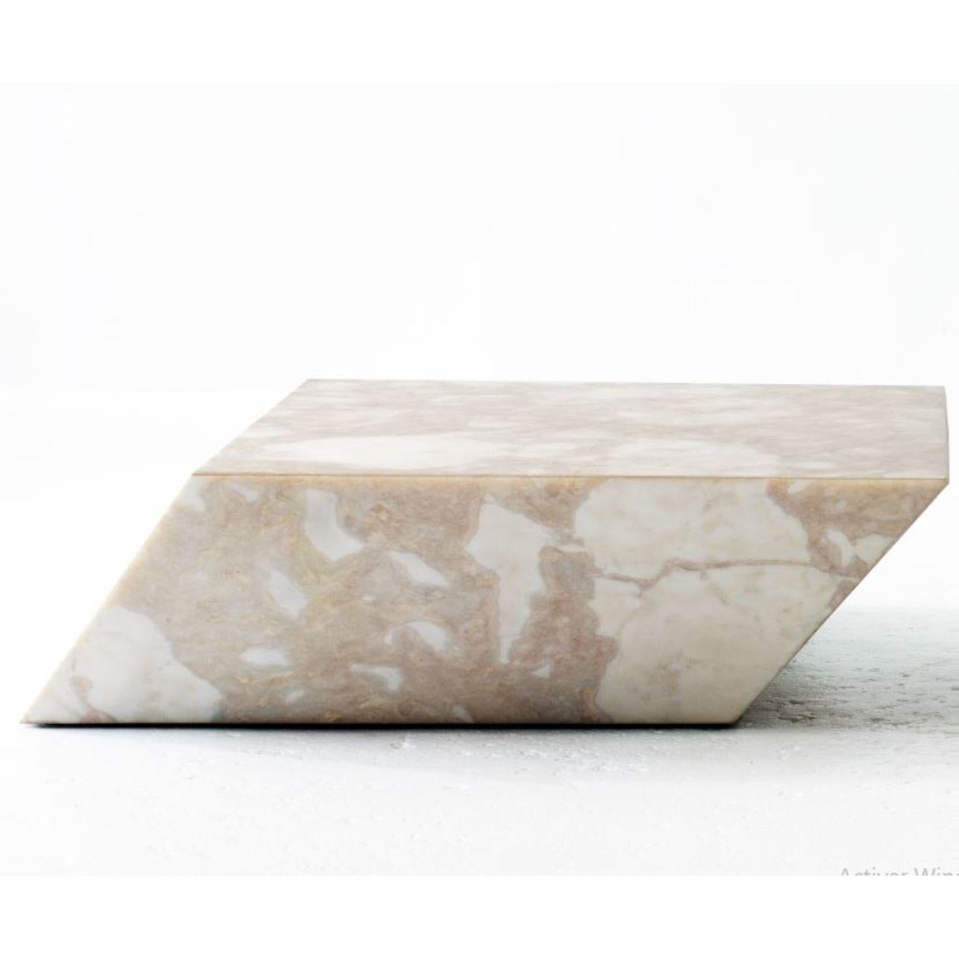 Two sides of solitude coffee table by Claste
Dimensions: D 99 x W 99 x H 30.5 cm
Material: Marble
Weight: 131 kg
Also vailable in two standard sizes.

Since 2017 Quinlan Osborne has cultivated an aesthetic in his work that is rooted in the