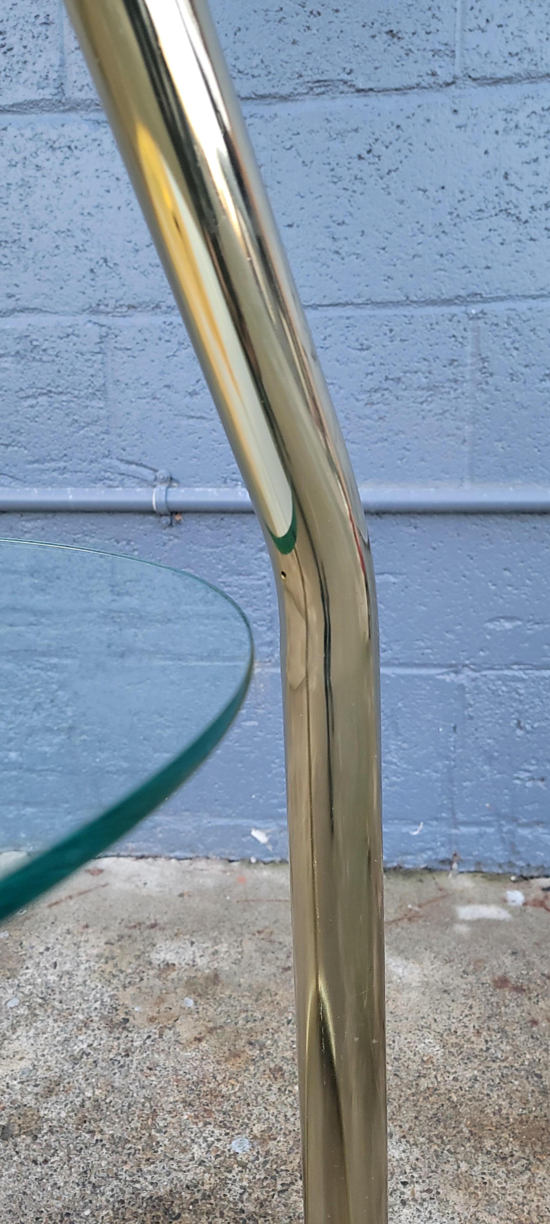 Leon Rosen Pace Collection Floor Lamp with Glass Table Top In Good Condition In Fulton, CA