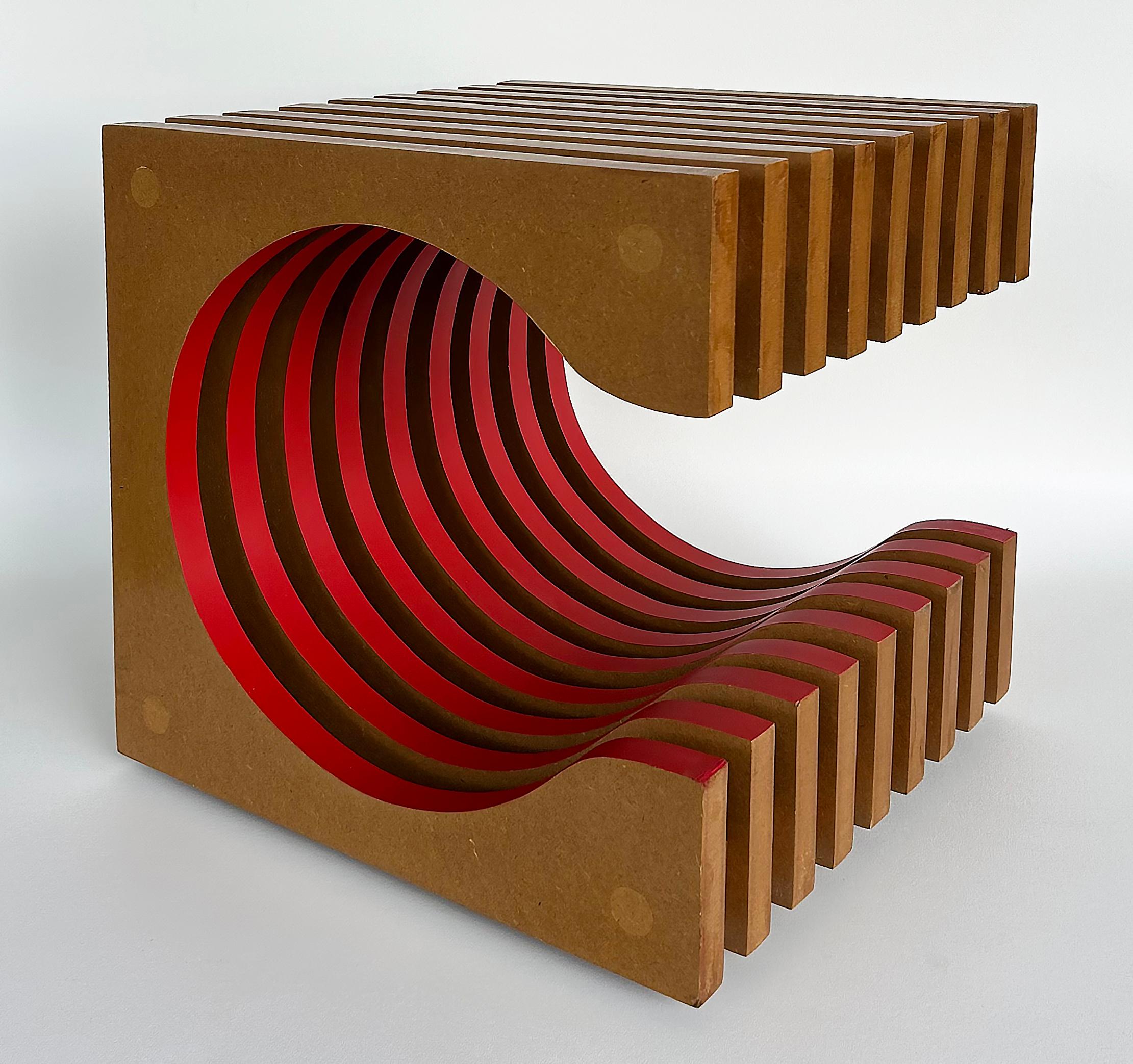 Wood Leandro Bueno Contemporary Claudia Side Table Stool From Brazil For Sale
