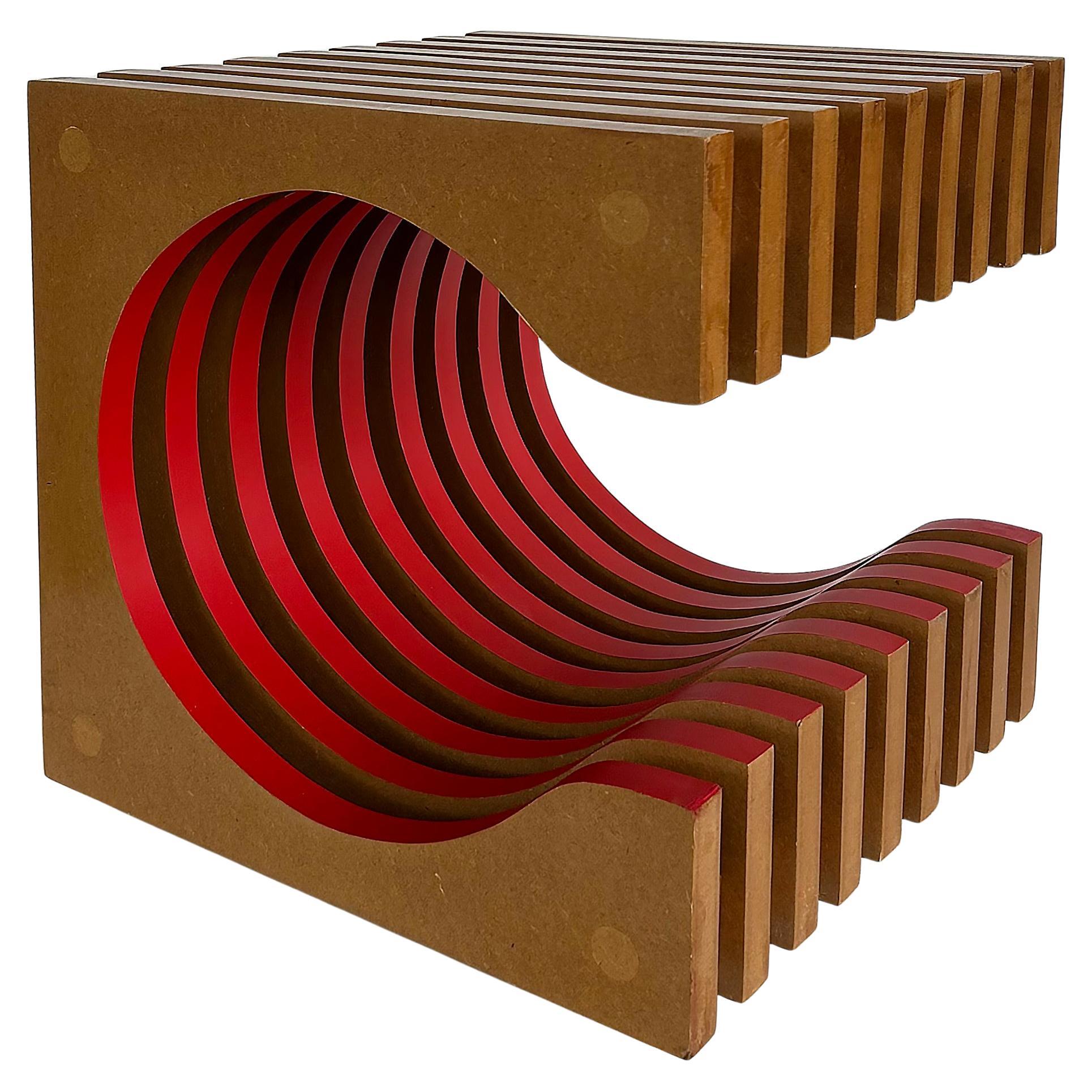 Leandro Bueno Contemporary Claudia Side Table Stool From Brazil For Sale