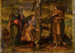 17th Century Italian Religious Painting on Glass