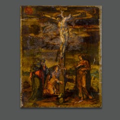 17th Century Italian Religious Painting on Glass 17th Century Italian Religious Painting on Glass