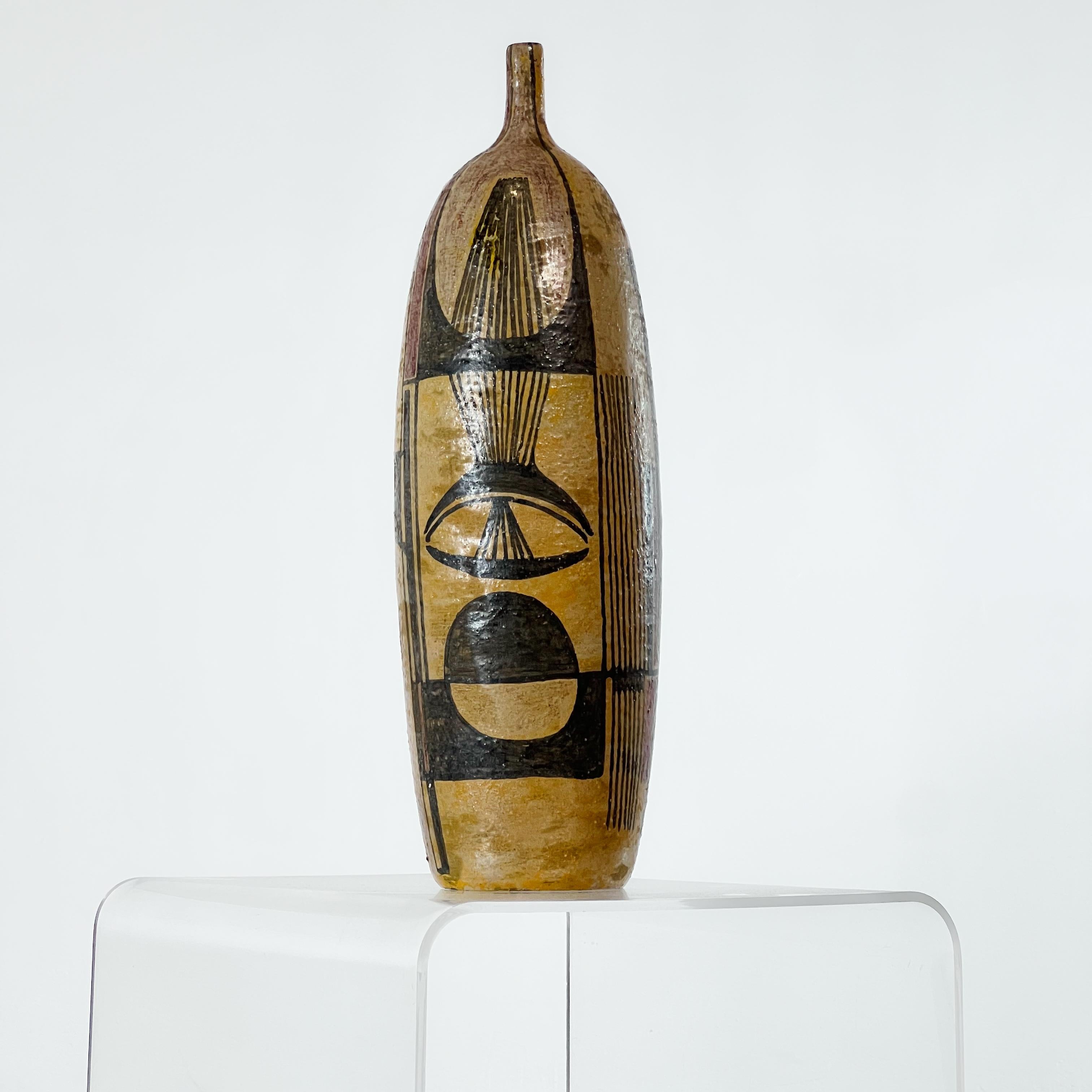 Leandro Lega, Faenza, Rare Modernist Ceramic Vase from Italy 1960 For Sale 2