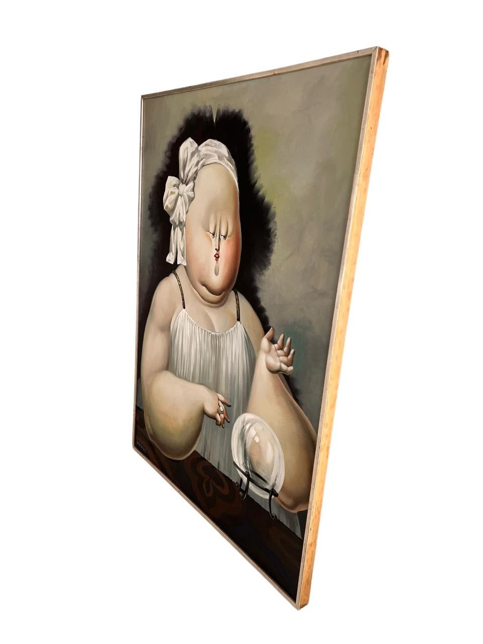 Leandro Velasco, 1973 Óleo sobre lienzo Retrato de mujer voluptuosa Lienzo en venta