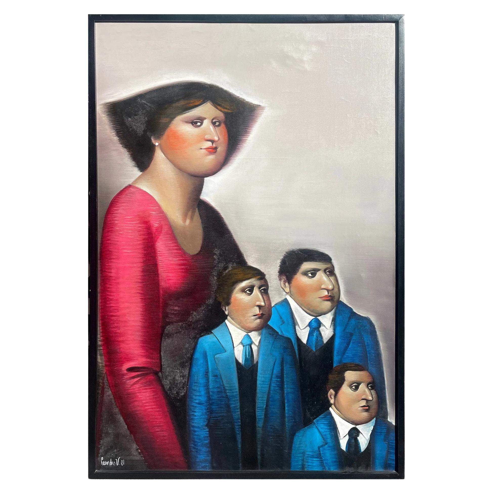 Leandro Velasco - Family Portrait - 1981 - Painting im Angebot