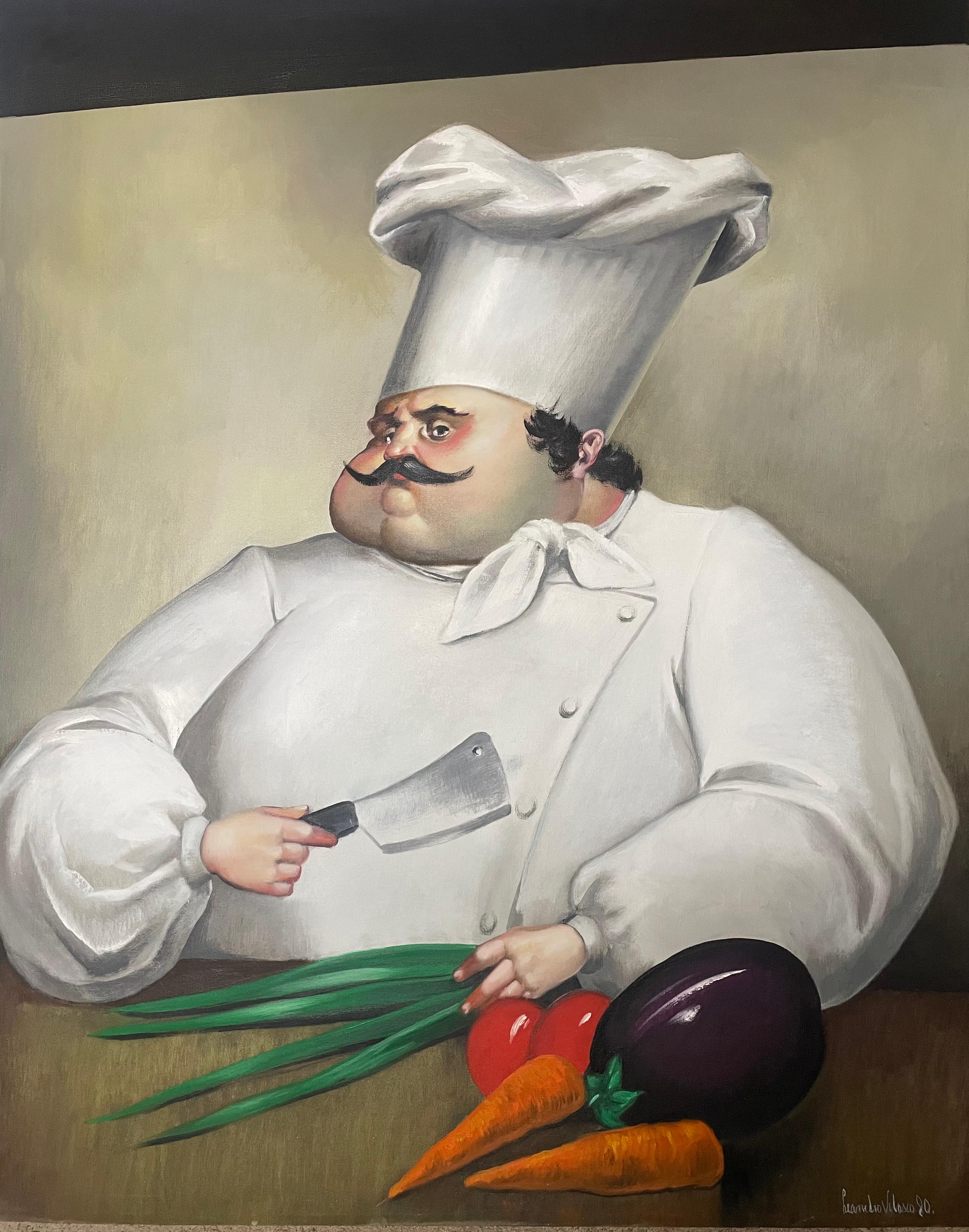 “Chef” - Painting by Leandro Velasco