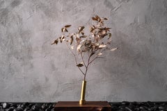 Leaning Pillar Vase (small) by Jordan Hufnagel in solid brass