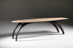 Leap Table, Scorched Oak Legs. By Jonathan Field