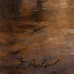 "Leaping Brown" Peinture à l'huile originale de Greg Parker