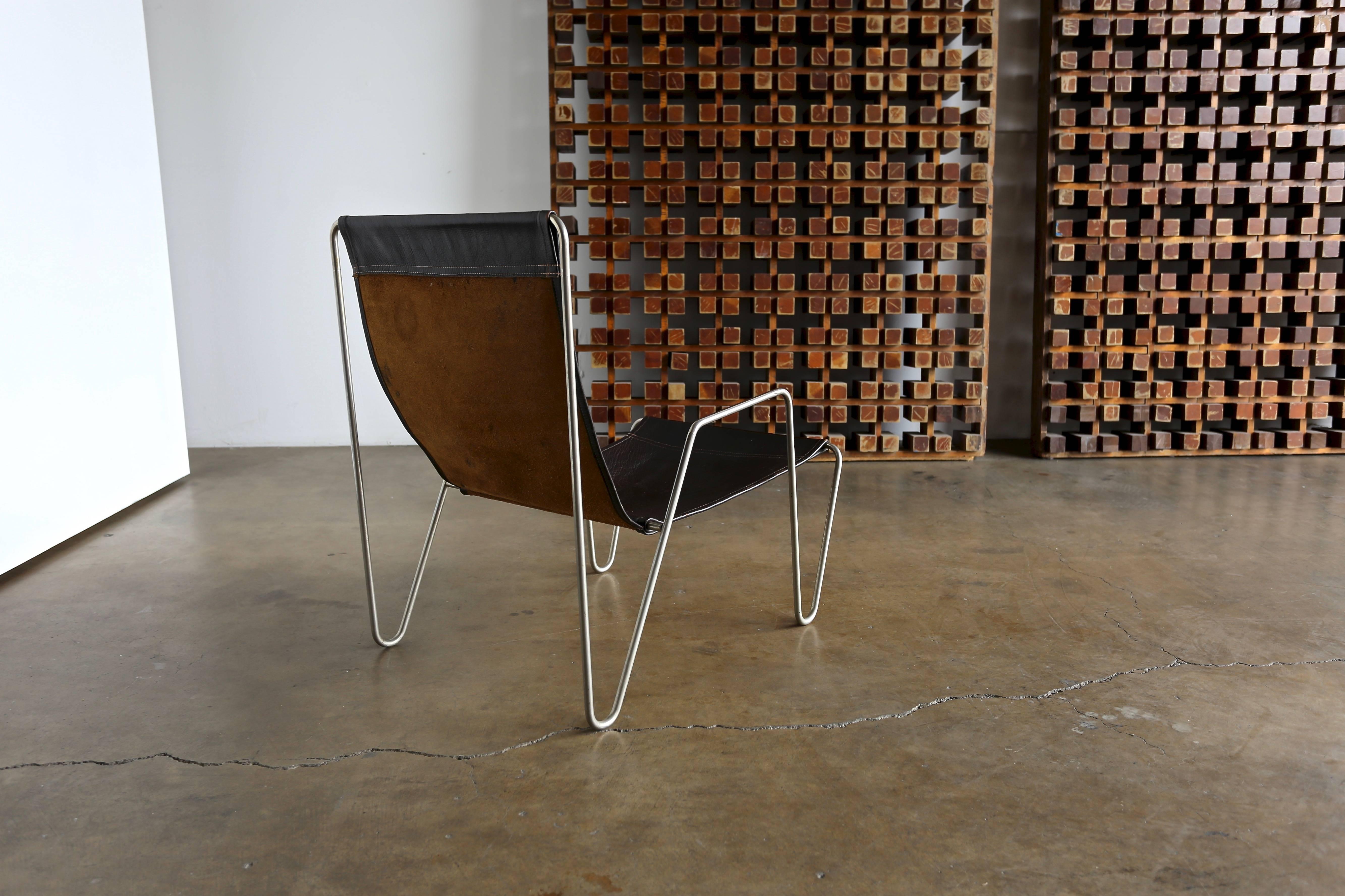 Stuhl „Bachelor“ aus Leder von Verner Panton für Fritz Hansen (Moderne der Mitte des Jahrhunderts)