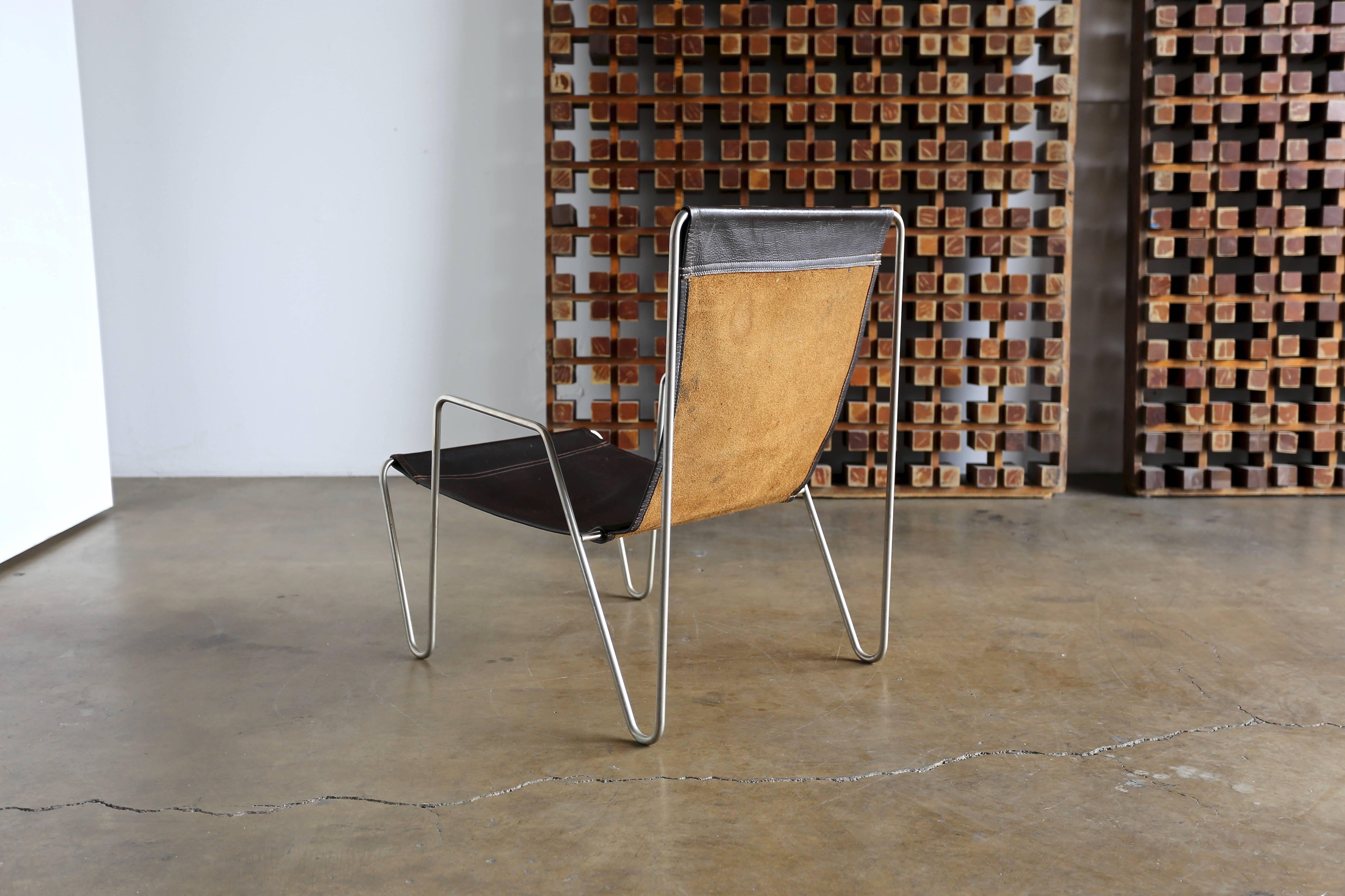 Danish Leather 'Bachelor' Chair by Verner Panton for Fritz Hansen