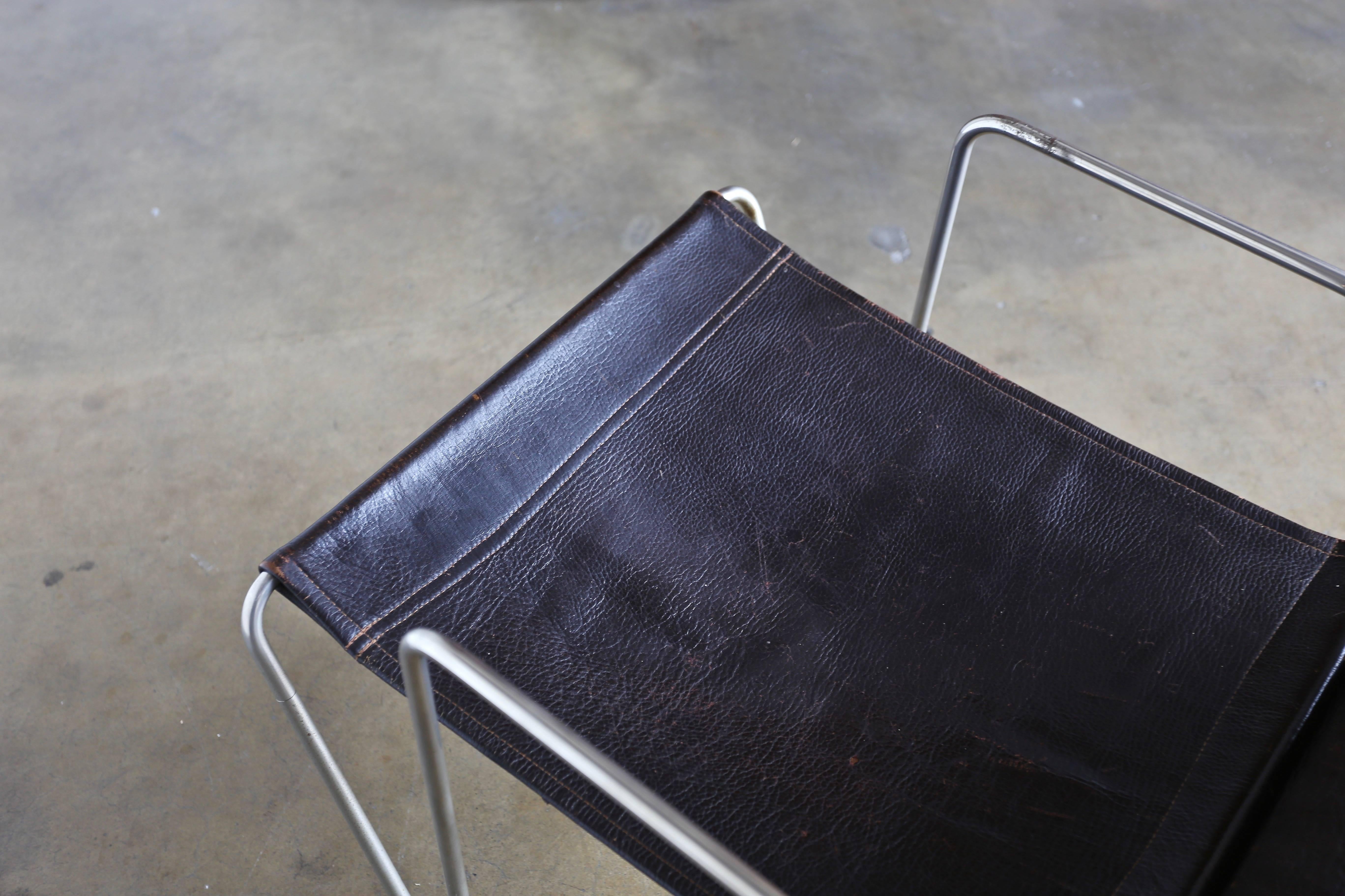 Leather 'Bachelor' Chair by Verner Panton for Fritz Hansen In Good Condition In Costa Mesa, CA