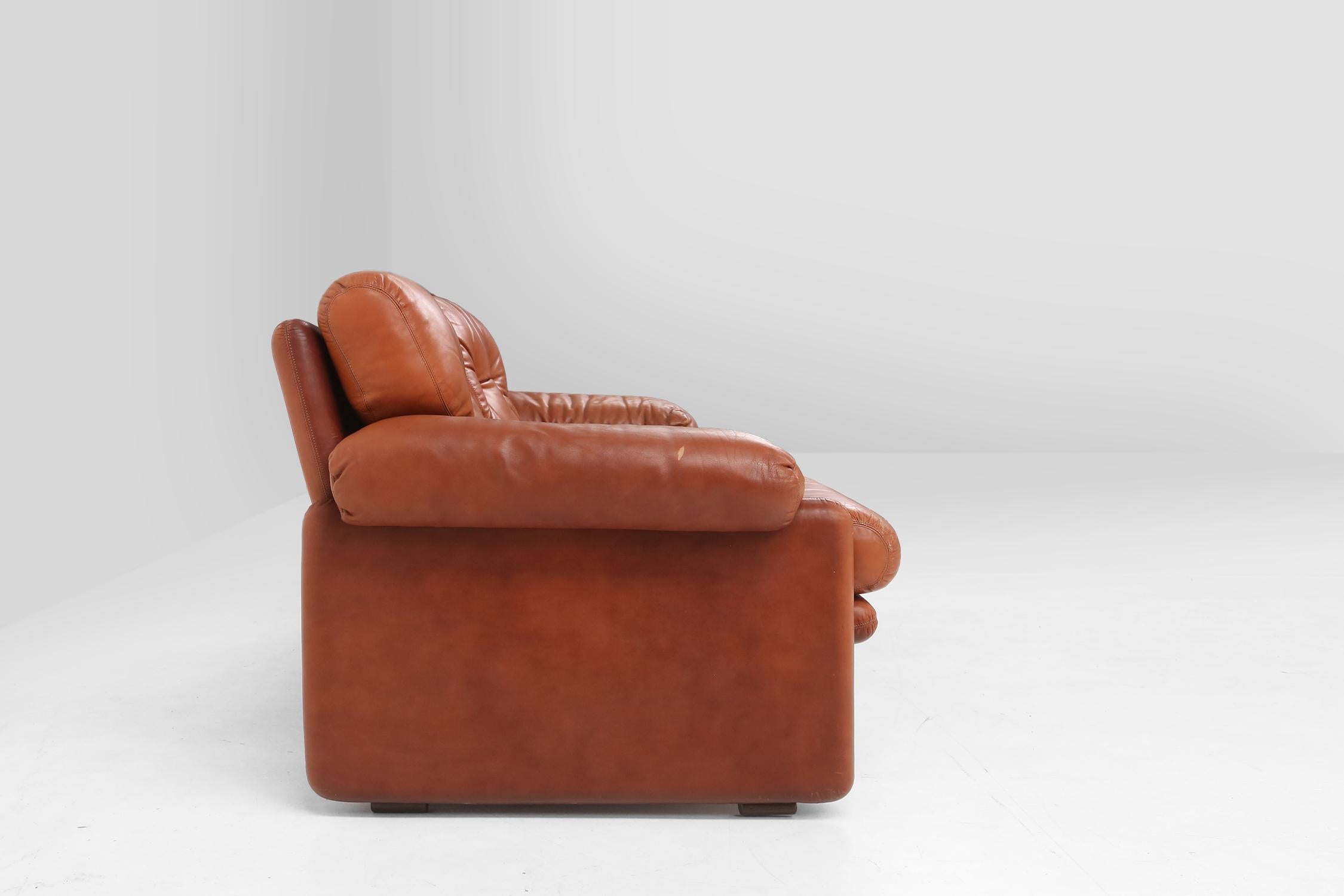 Leather 2-seater sofa Coronado by Tobia Scarpa for B&B Italia, Italy ca. 1960 For Sale 7