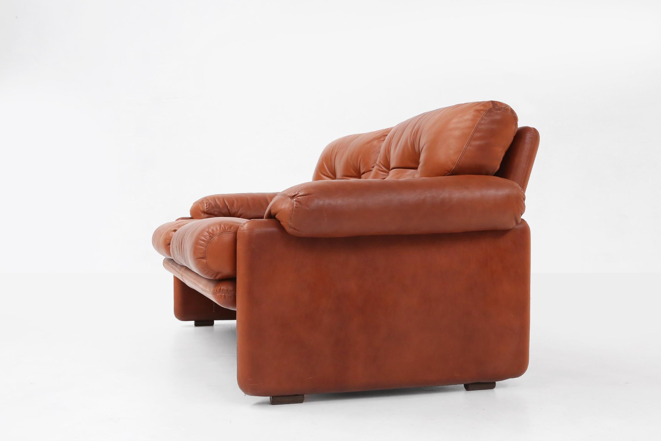 Leather 2-seater sofa Coronado by Tobia Scarpa for B&B Italia, Italy ca. 1960 For Sale 8