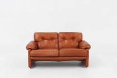 Leather 2-seater sofa Coronado by Tobia Scarpa for B&B Italia, Italy ca. 1960