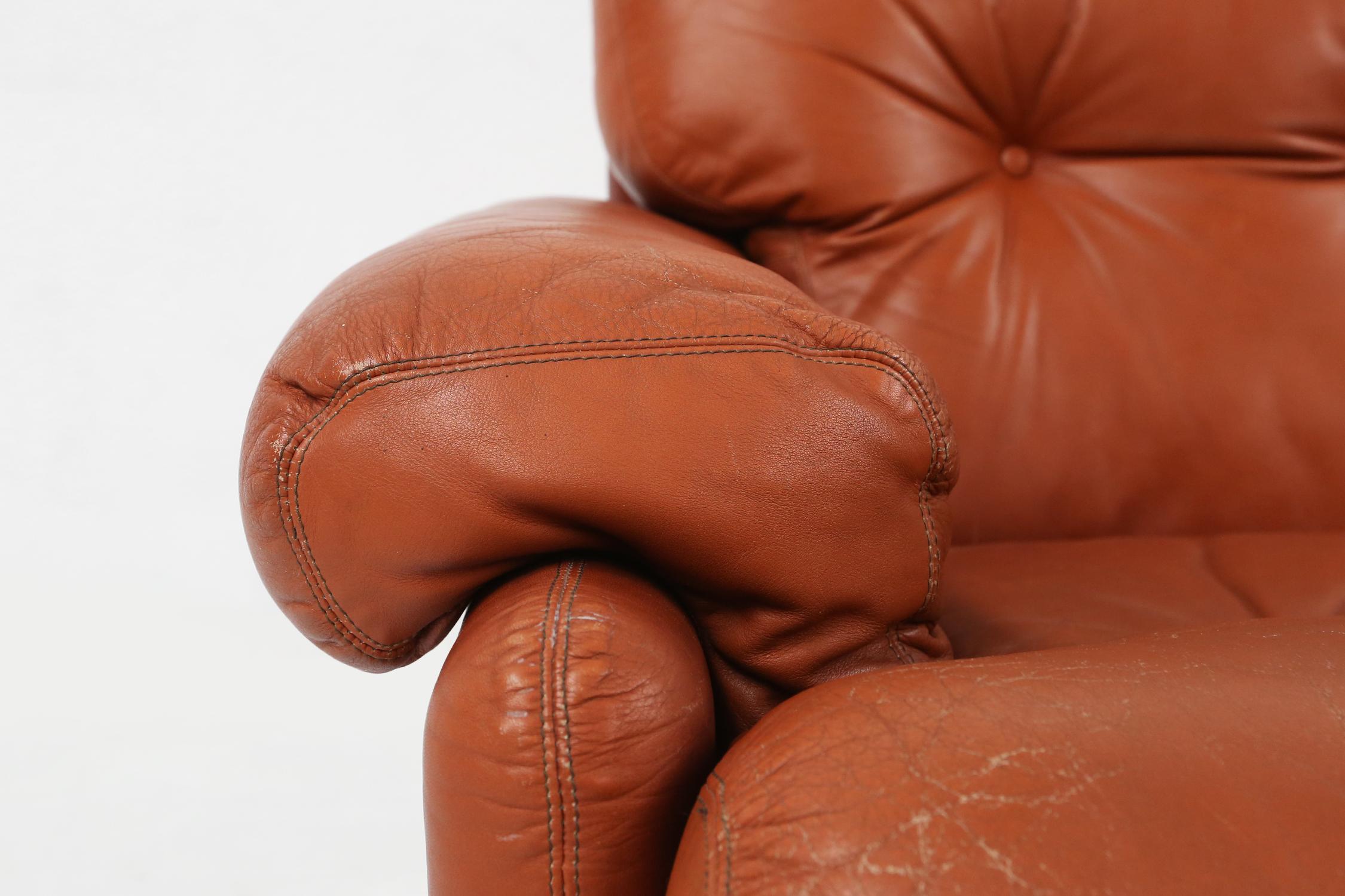 Mid-20th Century Leather 2-seater sofa Coronado by Tobia Scarpa for B&B Italia, Italy ca. 1960 For Sale
