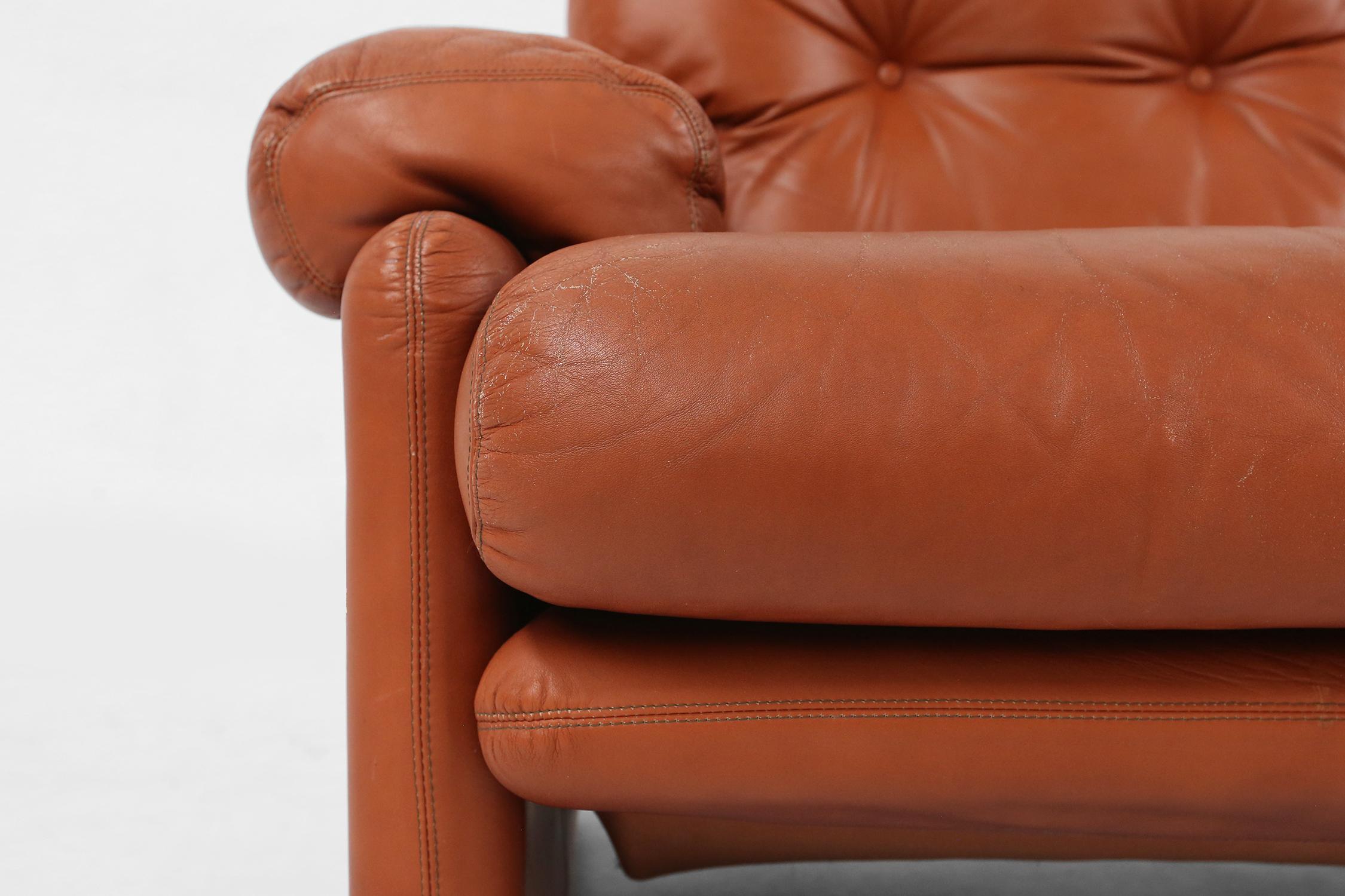 Leather 2-seater sofa Coronado by Tobia Scarpa for B&B Italia, Italy ca. 1960 For Sale 2