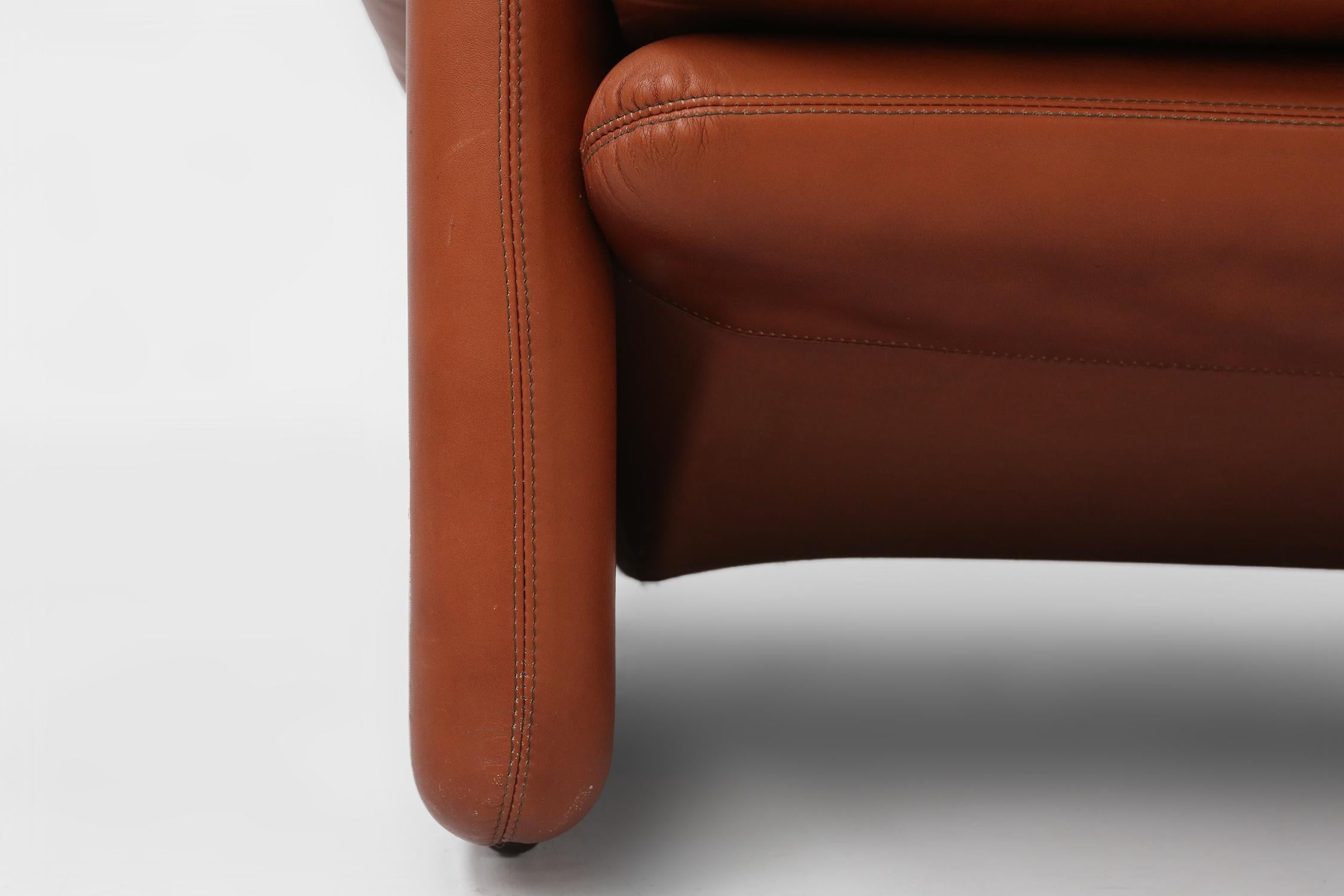 Leather 2-seater sofa Coronado by Tobia Scarpa for B&B Italia, Italy ca. 1960 For Sale 3