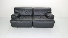 Leather 2-Seat Sofa "Fiandra" by Vico Magistretti for Cassina, 1970, Italy