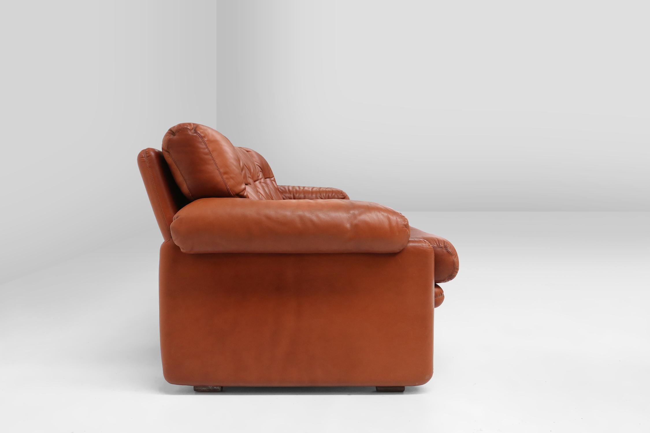 Leather 3-seater sofa Coronado by Tobia Scarpa for B&B Italia, Italy ca. 1960 For Sale 7