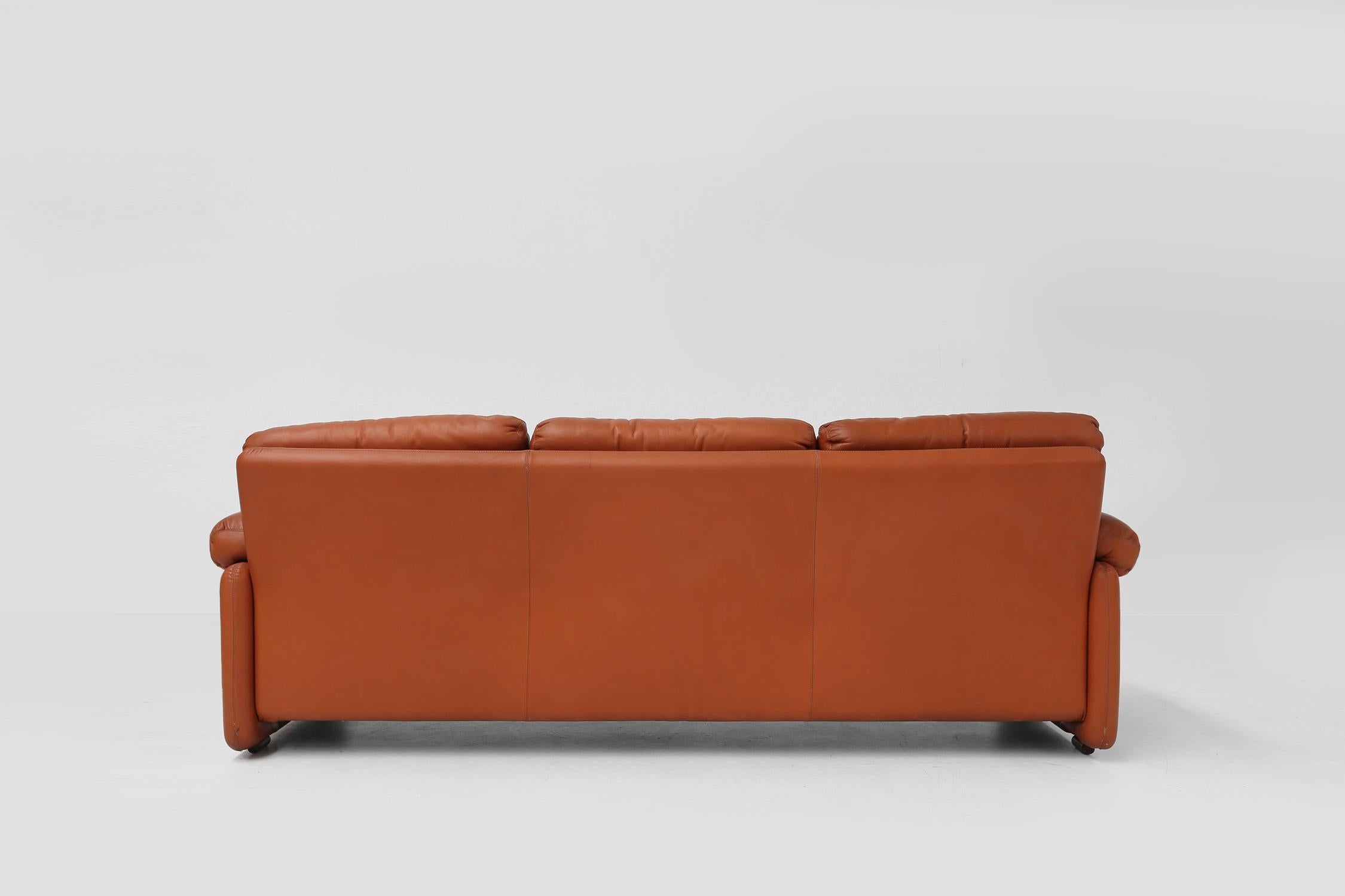 Leather 3-seater sofa Coronado by Tobia Scarpa for B&B Italia, Italy ca. 1960 For Sale 9