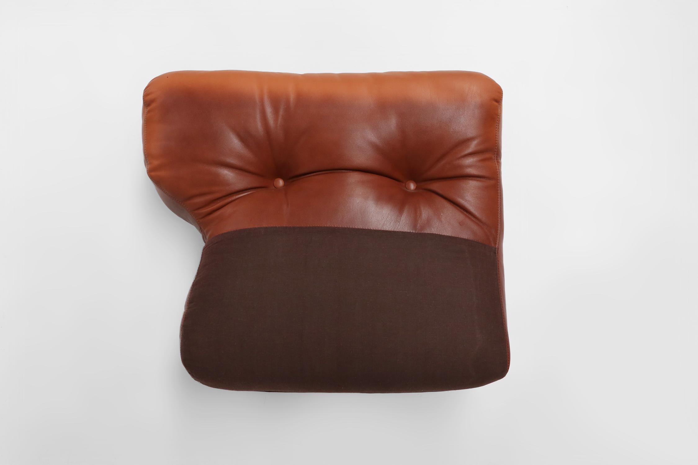 Leather 3-seater sofa Coronado by Tobia Scarpa for B&B Italia, Italy ca. 1960 For Sale 11