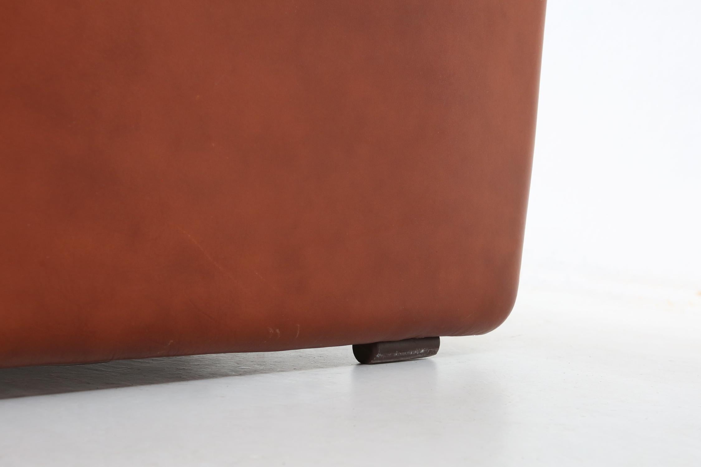 Leather 3-seater sofa Coronado by Tobia Scarpa for B&B Italia, Italy ca. 1960 For Sale 3