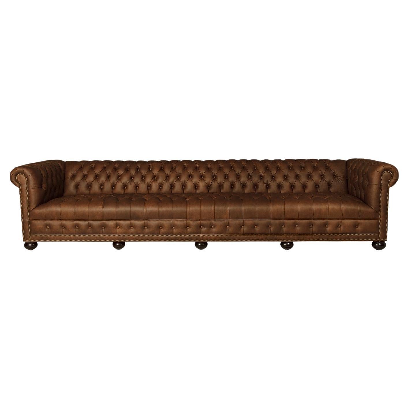 Leather 4 Seater Chesterfield Sofa