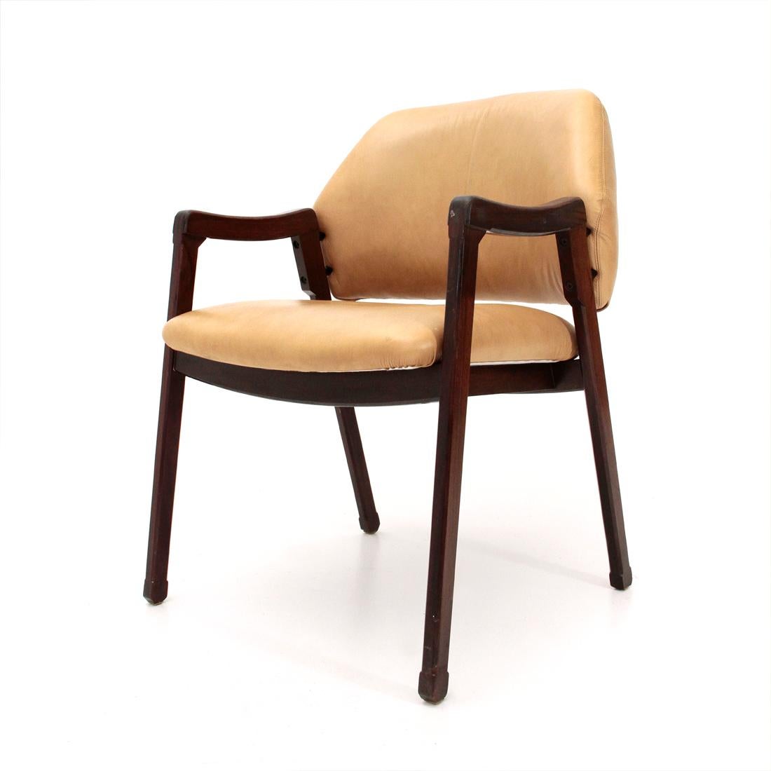 Mid-20th Century Leather 814 Armchair by Ico Parisi for Cassina, 1960s