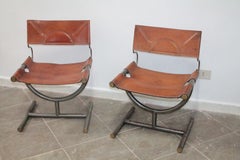 Leather Afra & Tobia Scarpa, 2 Chairs for the Benetton