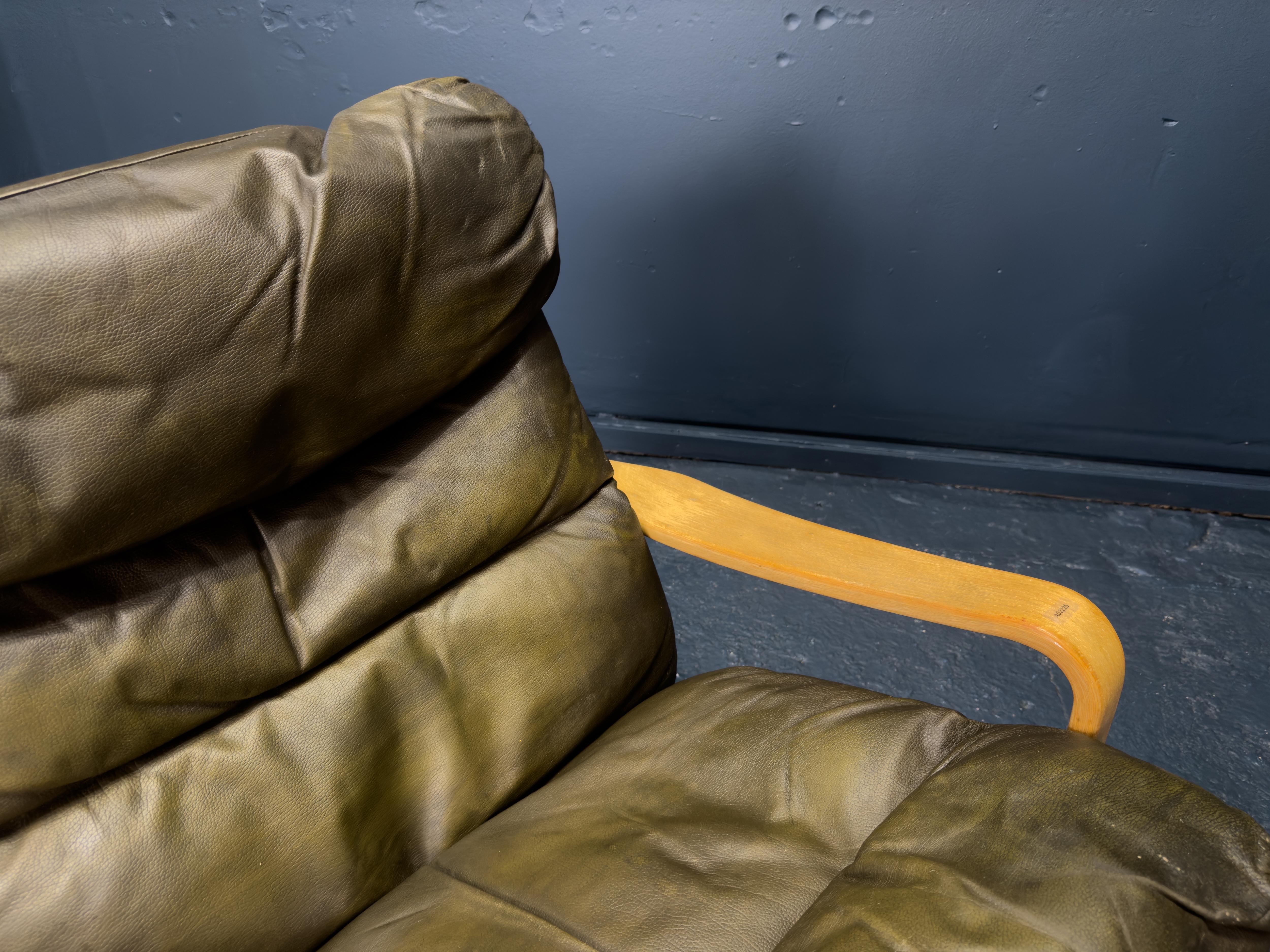 Leather and Beech Armchair 1