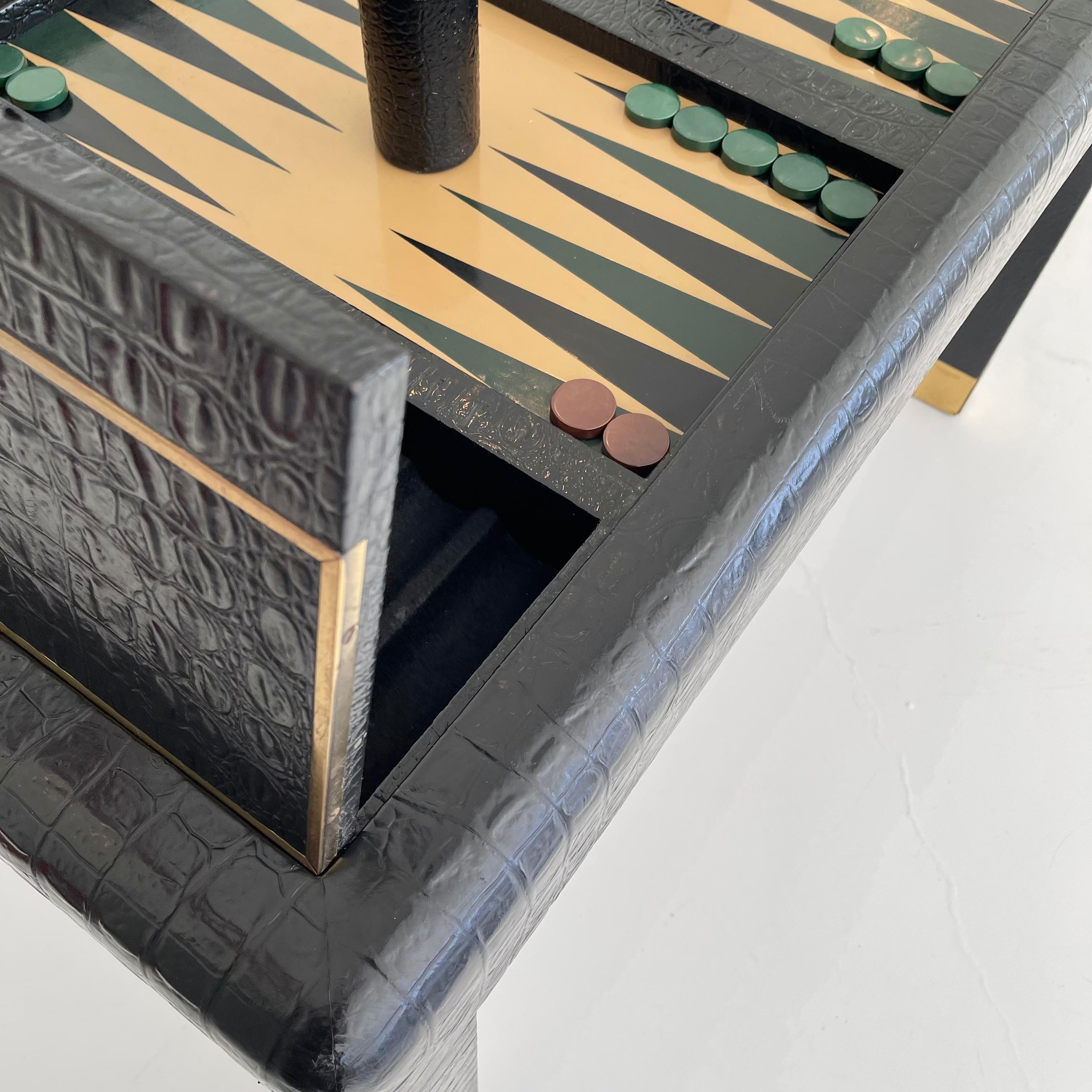 Leather and Brass Backgammon Table 5