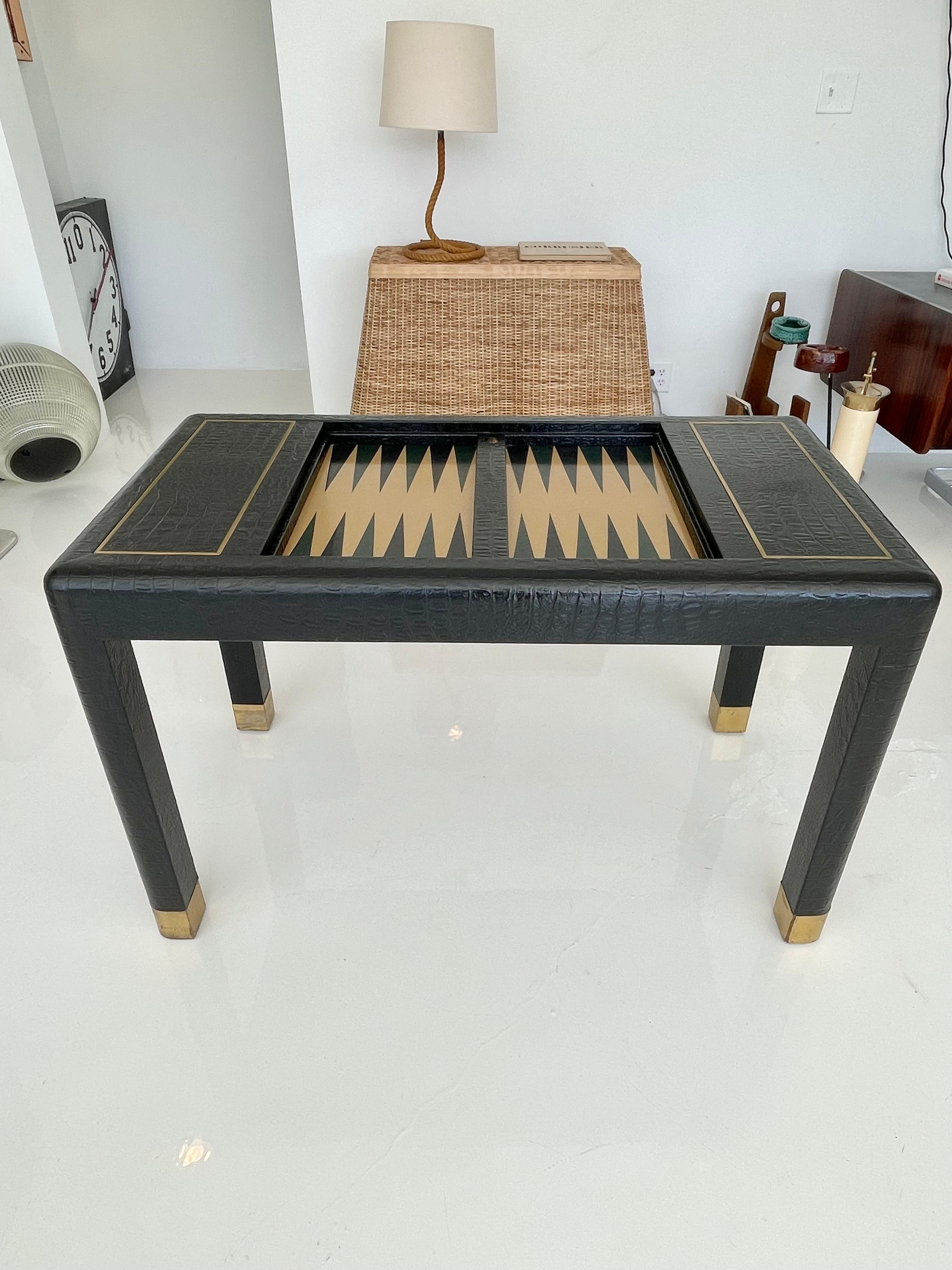 Leather and Brass Backgammon Table 1