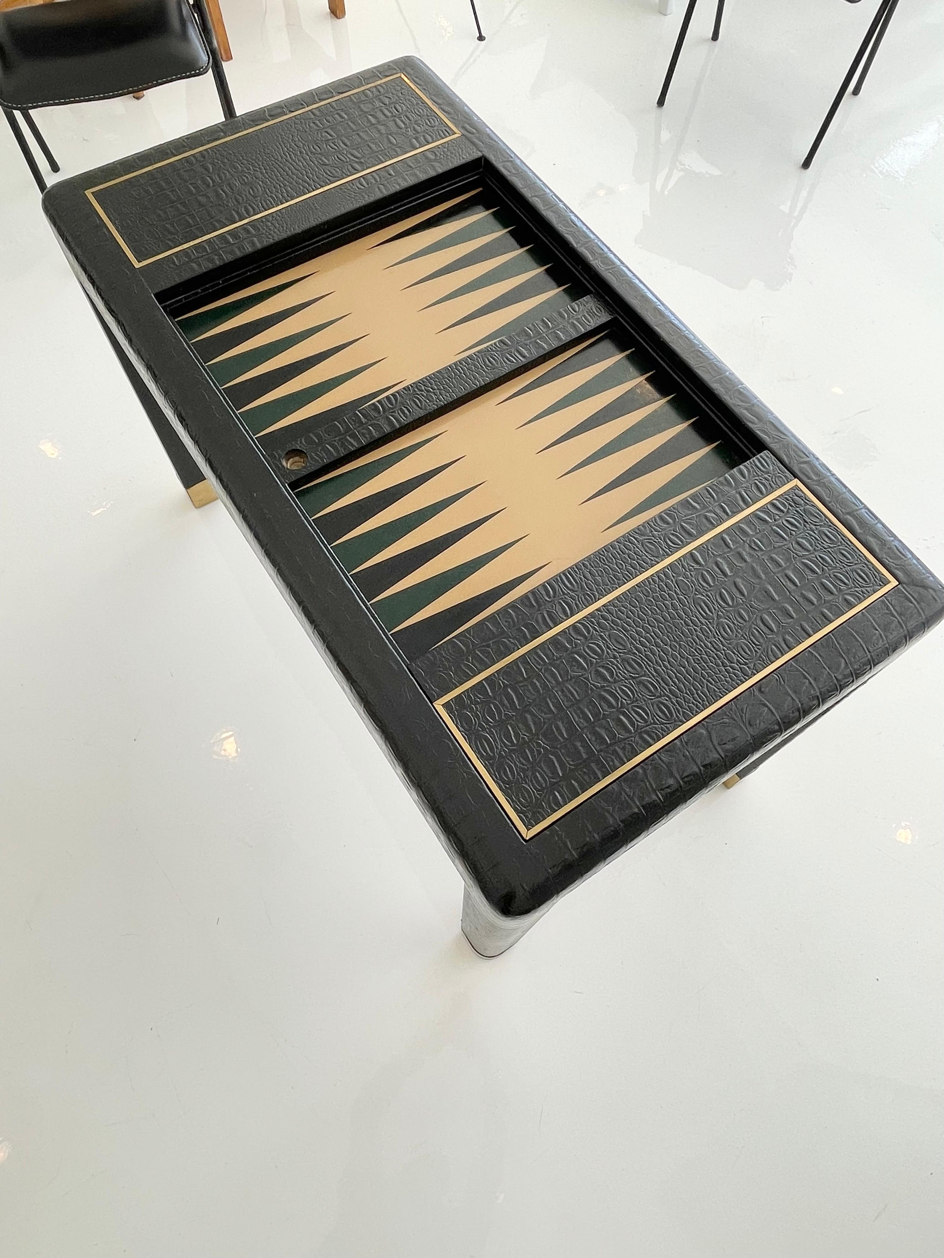 Leather and Brass Backgammon Table 2