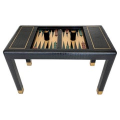 Leather and Brass Backgammon Table