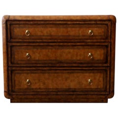 Vintage Leather and Brass Dresser Chest by Maitland-Smith